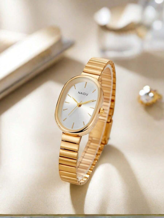 SHEIN ساعة نسائية فولاذ قوسية كوارتز