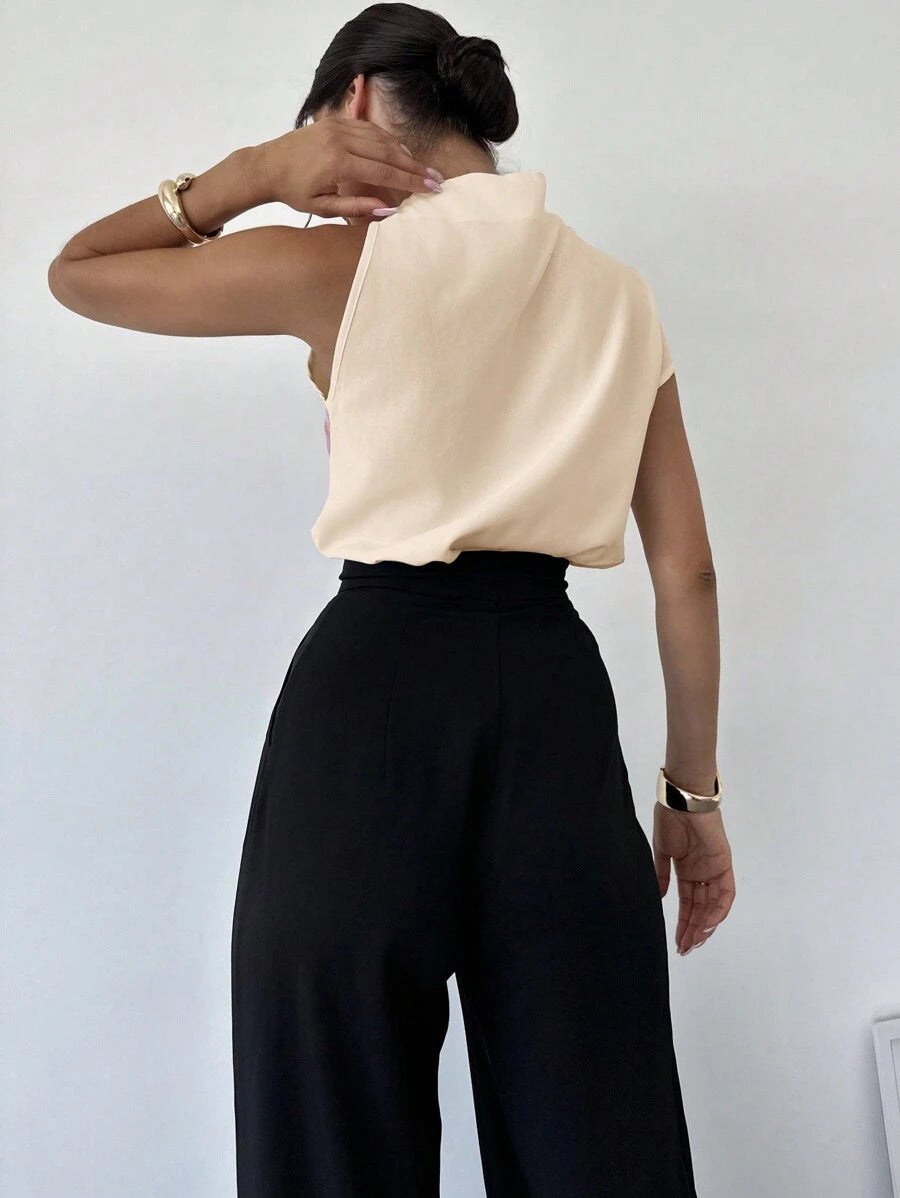SHEIN Privé قميص جميل بنقشة طباعية وأربطة كتف