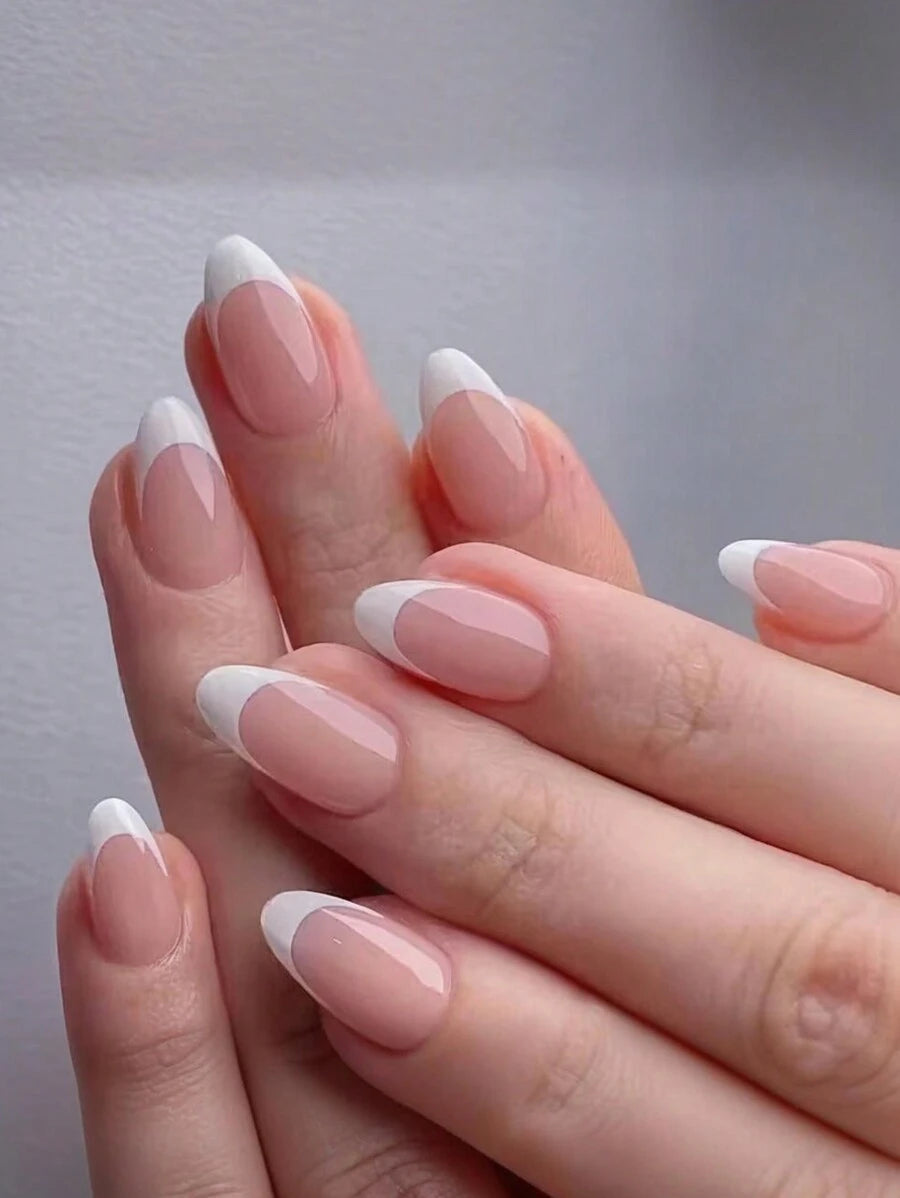 SHEIN أظافر 240 قطعة بشكل لوز صناعي بسيط مع نقوش جرافيكية