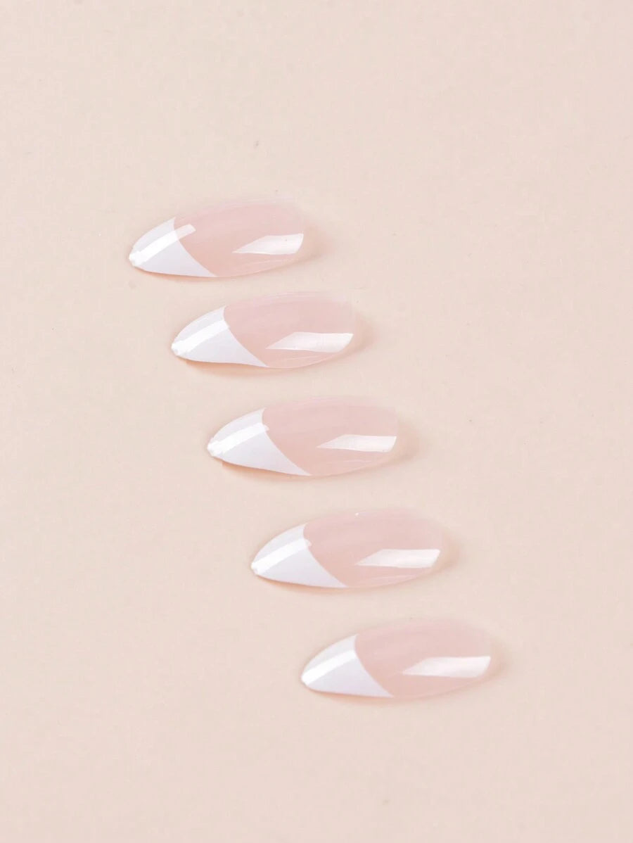 SHEIN أظافر 240 قطعة بشكل لوز صناعي بسيط مع نقوش جرافيكية