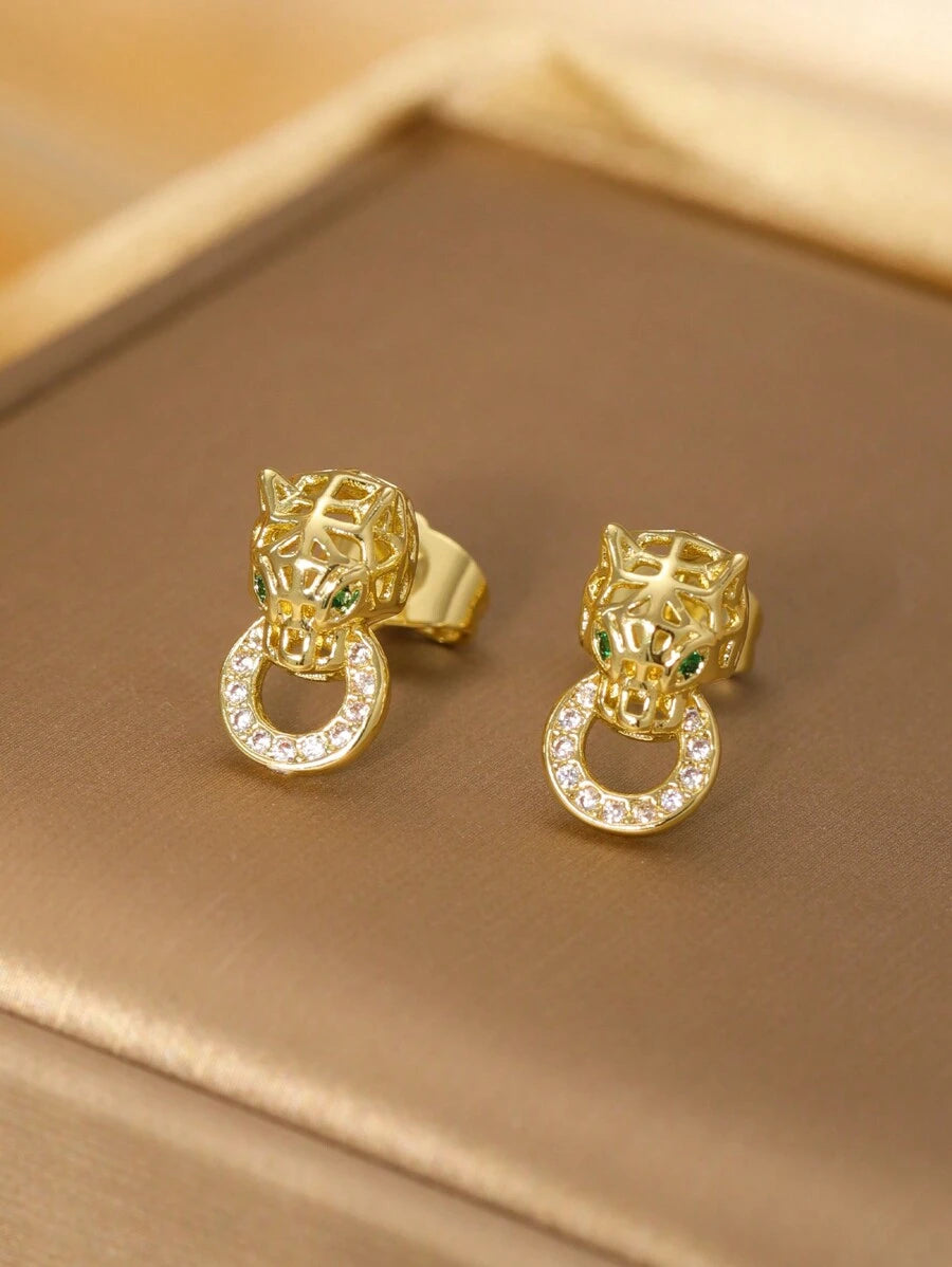 SHEIN طقم مجوهرات 4 قطع رأس نمر أنيق