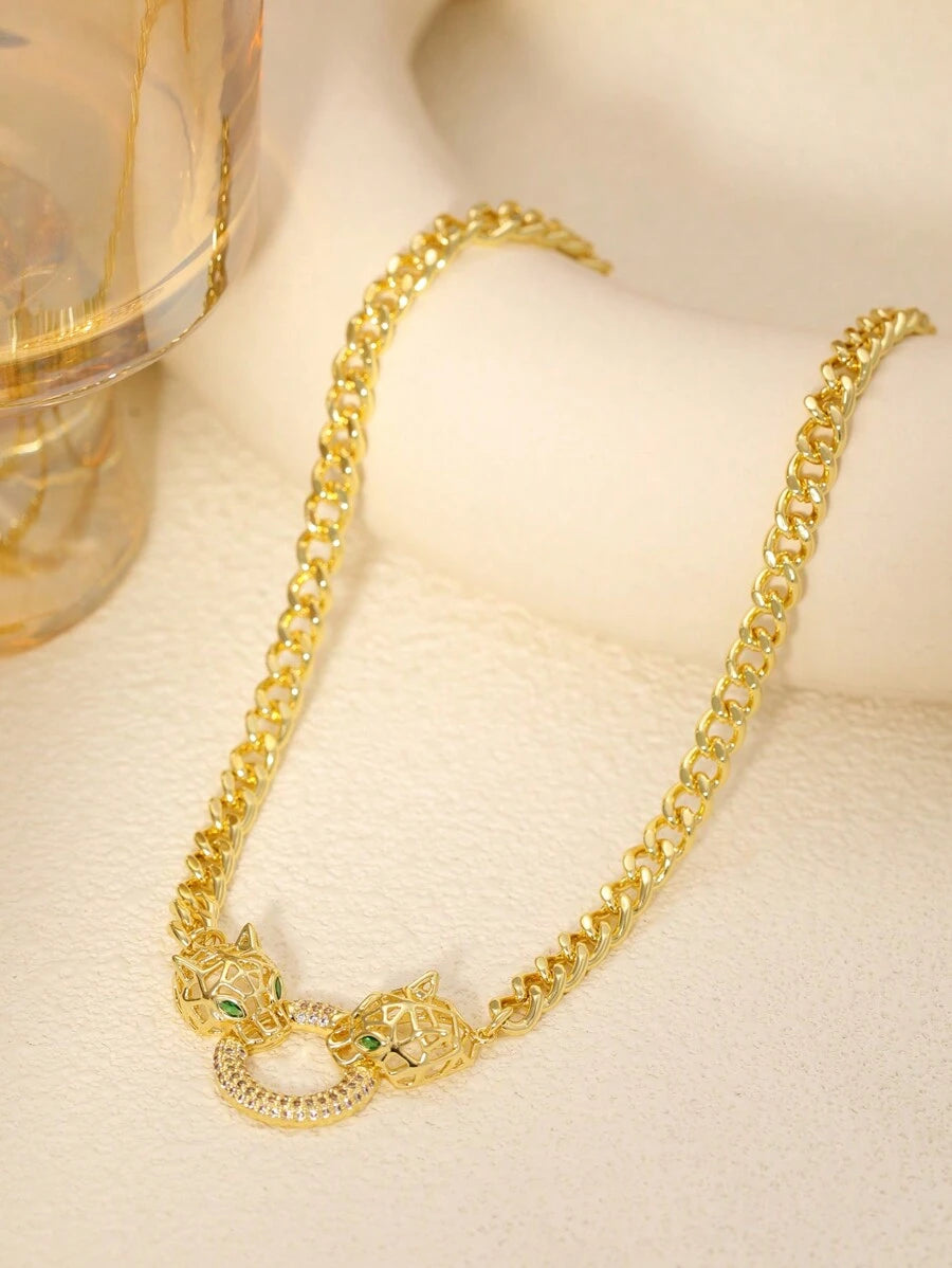 SHEIN طقم مجوهرات 4 قطع رأس نمر أنيق