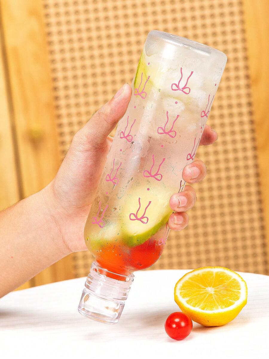 SHEIN قارورة مياه رياضية شفافة مع مقياس زمني