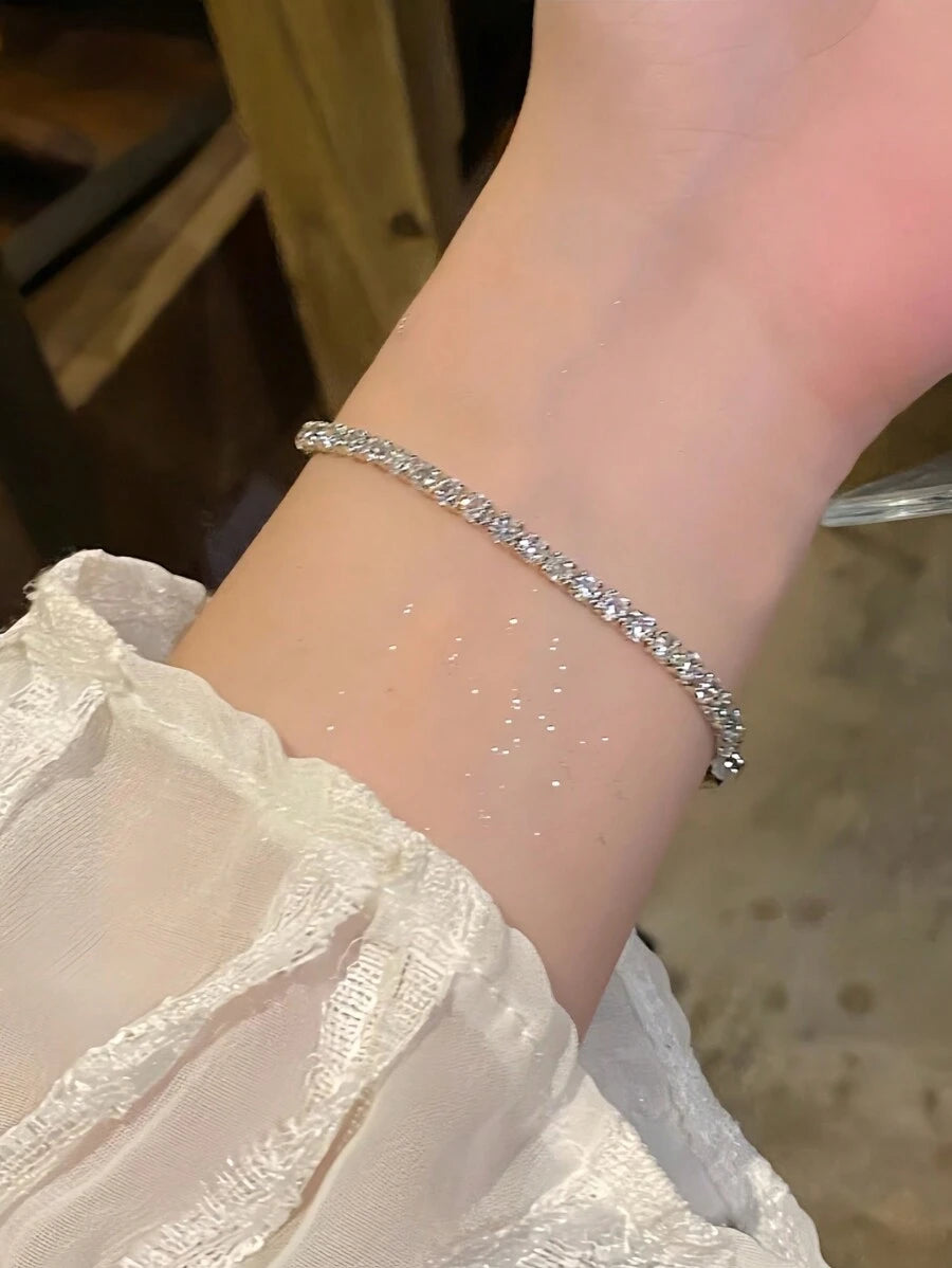 SHEIN سوار مرصع بالكامل بالكريستال قابل للتعديل