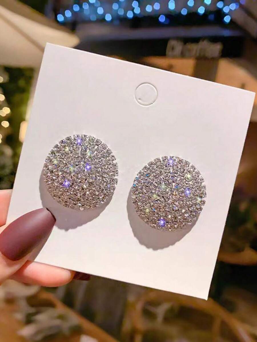 SHEIN زوج أقراط مستدقة براين ستون