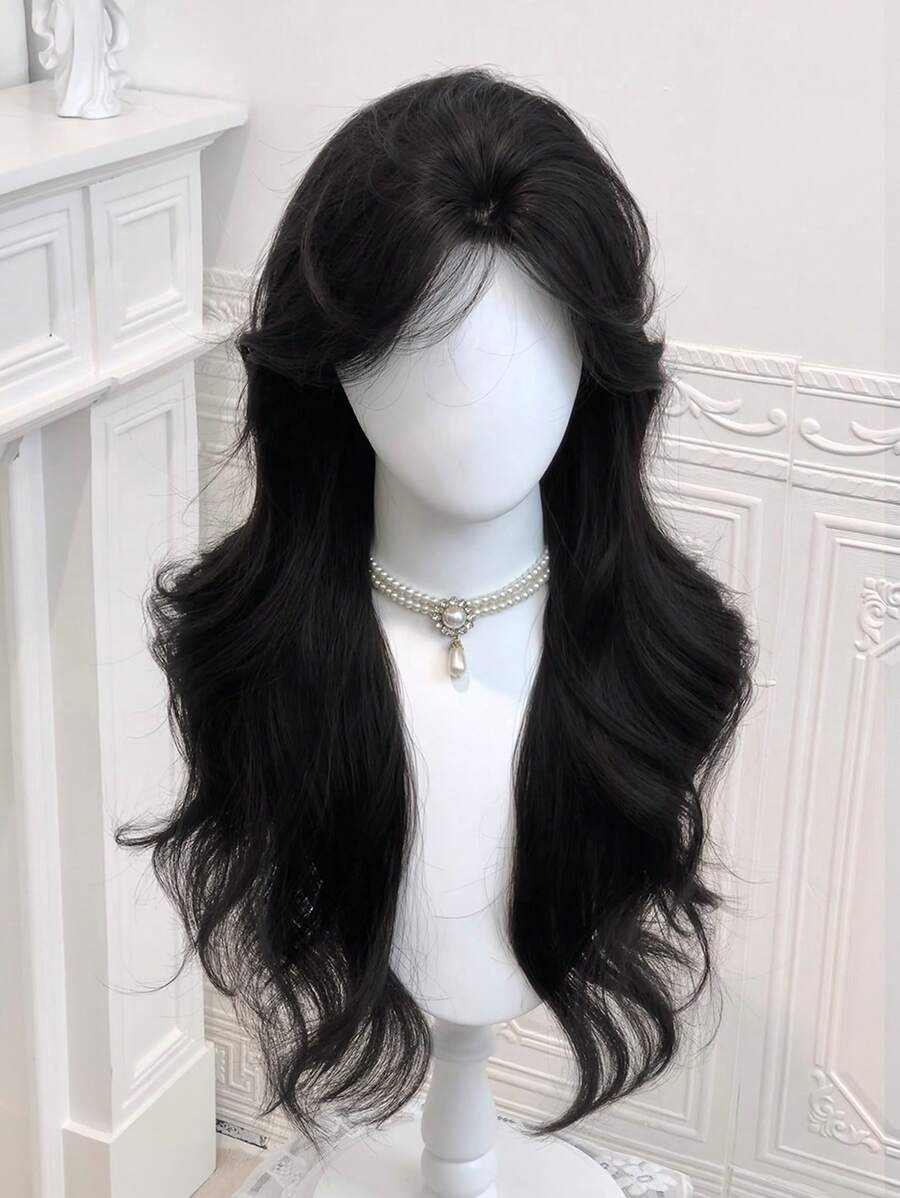 SHEIN AliceGarden باروكة صناعية مموجة 28 بوصة مع خط وسط