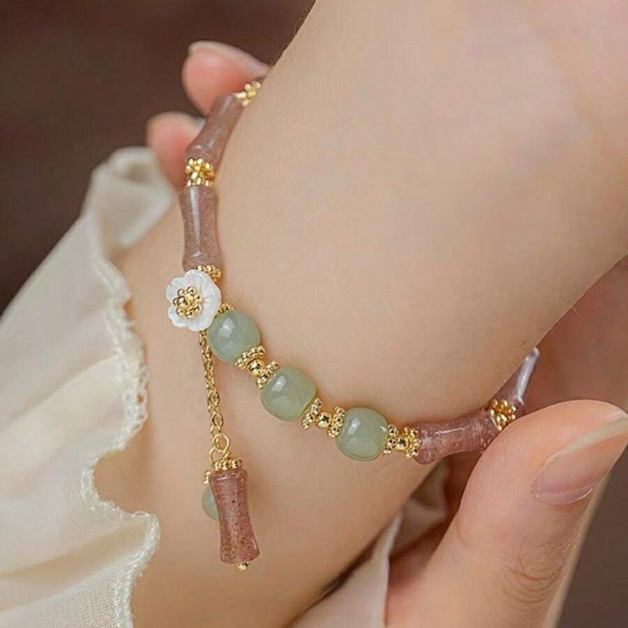 SHEIN سوار فاخر ملون بسحر زهرة اللوتس
