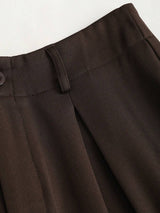 SHEIN Sweetra بنطلون جاكار بطيات أنيق بقصة واسعة