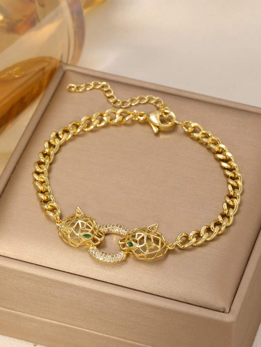 SHEIN طقم مجوهرات 4 قطع رأس نمر أنيق
