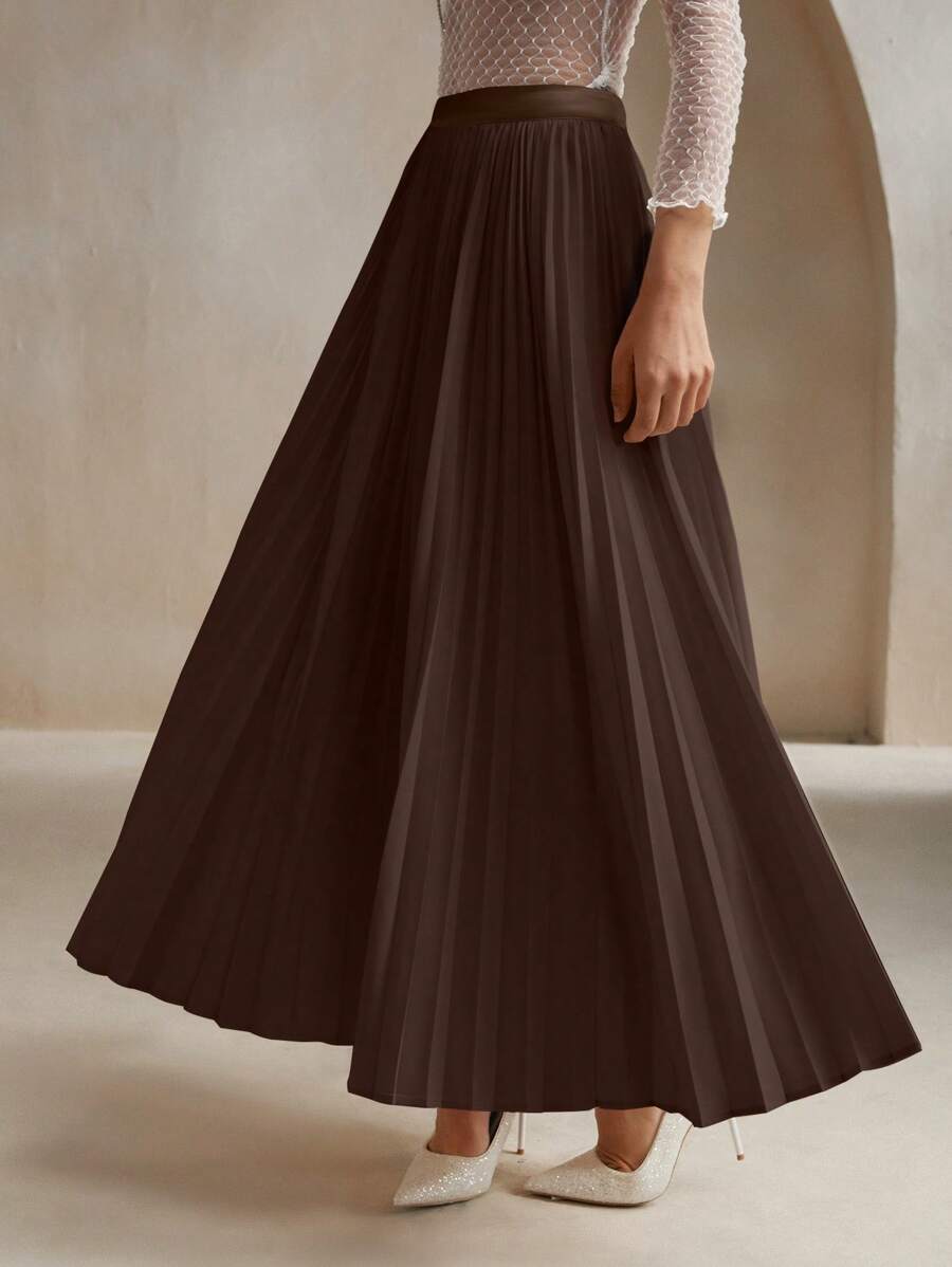 SHEIN Anewsta تنورة ماكسي بخطوط