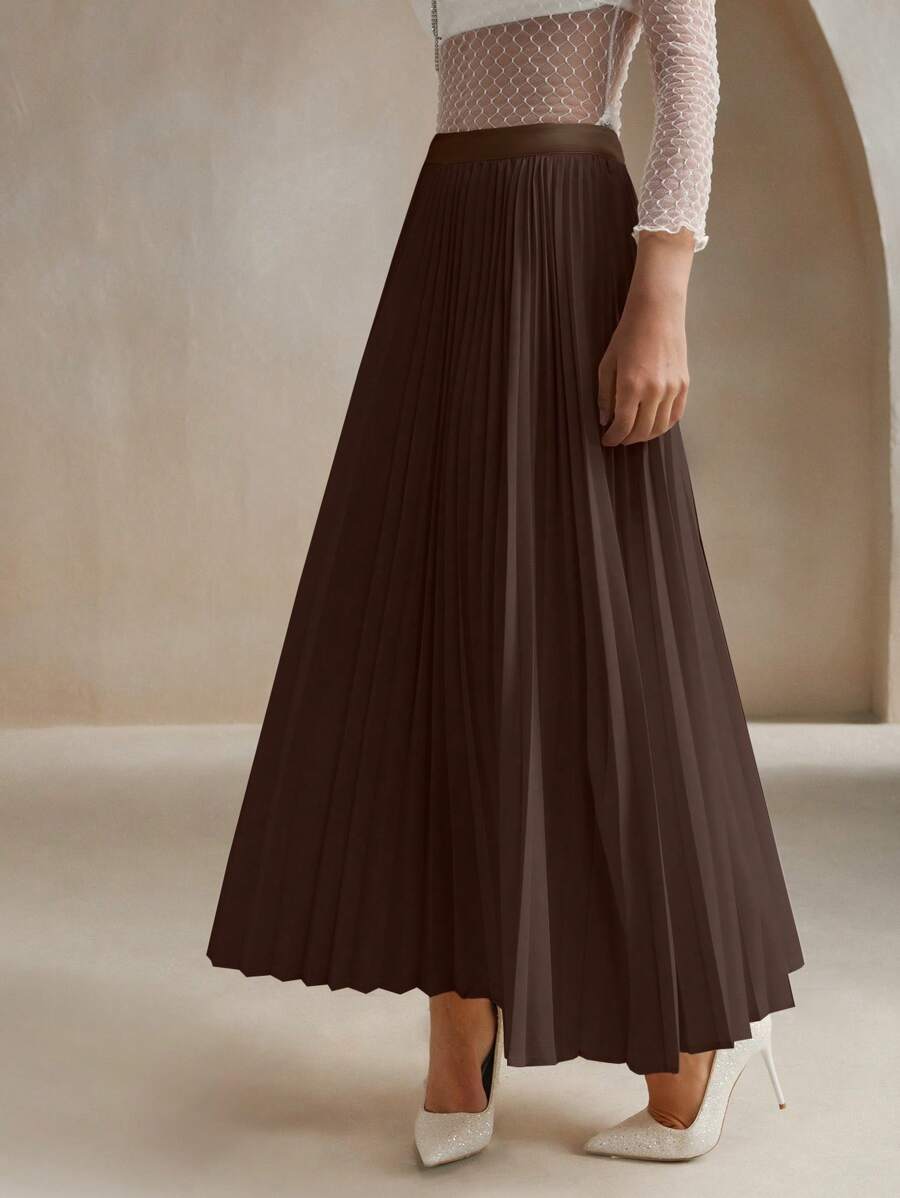 SHEIN Anewsta تنورة ماكسي بخطوط