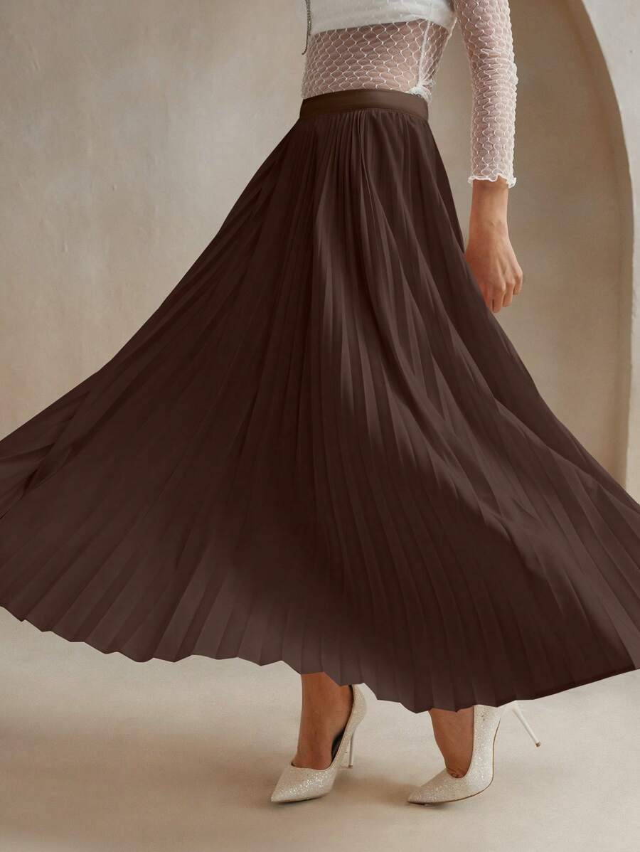 SHEIN Anewsta تنورة ماكسي بخطوط