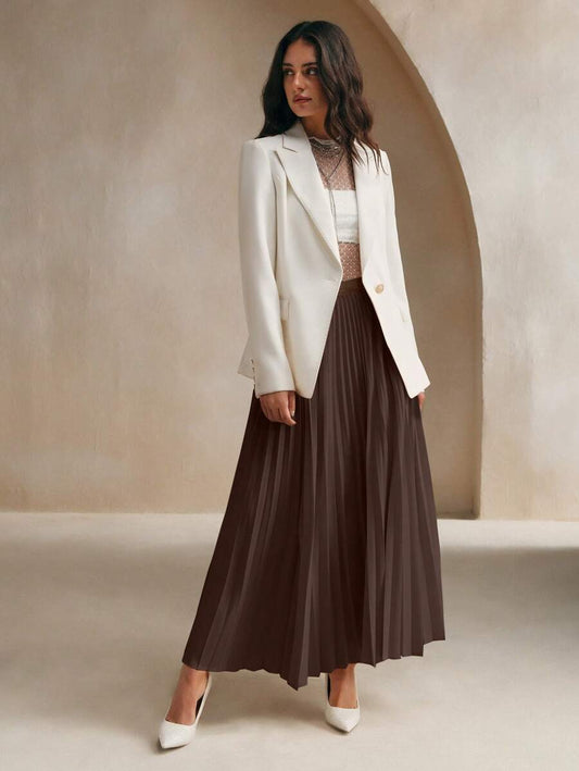 SHEIN Anewsta تنورة ماكسي بخطوط