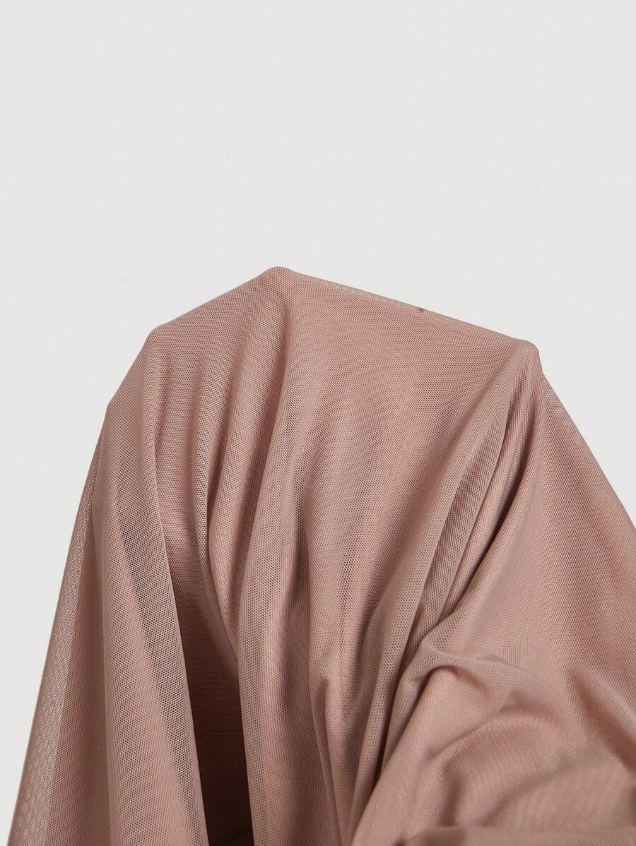 SHEIN MOD فستان ميدي بياقة غائصة وحزام خصر وتفاصيل شبكية