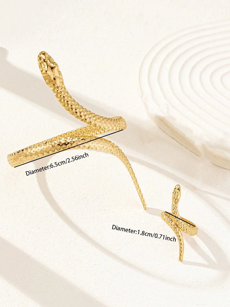 SHEIN طقم أساور وخاتم ثعبان نسائي أنيق