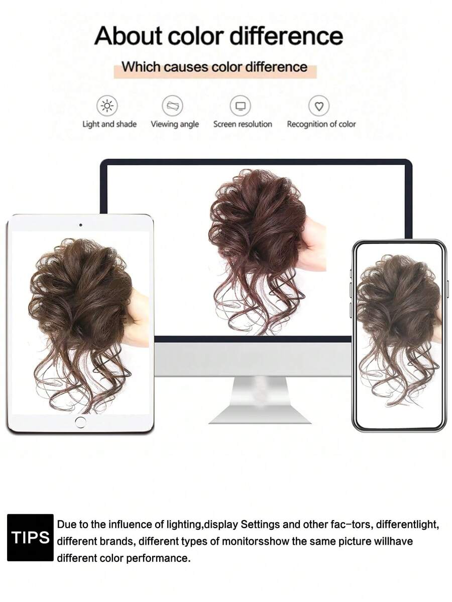 SHEIN شريط شعر اصطناعي لوبو مجعد فوضوي