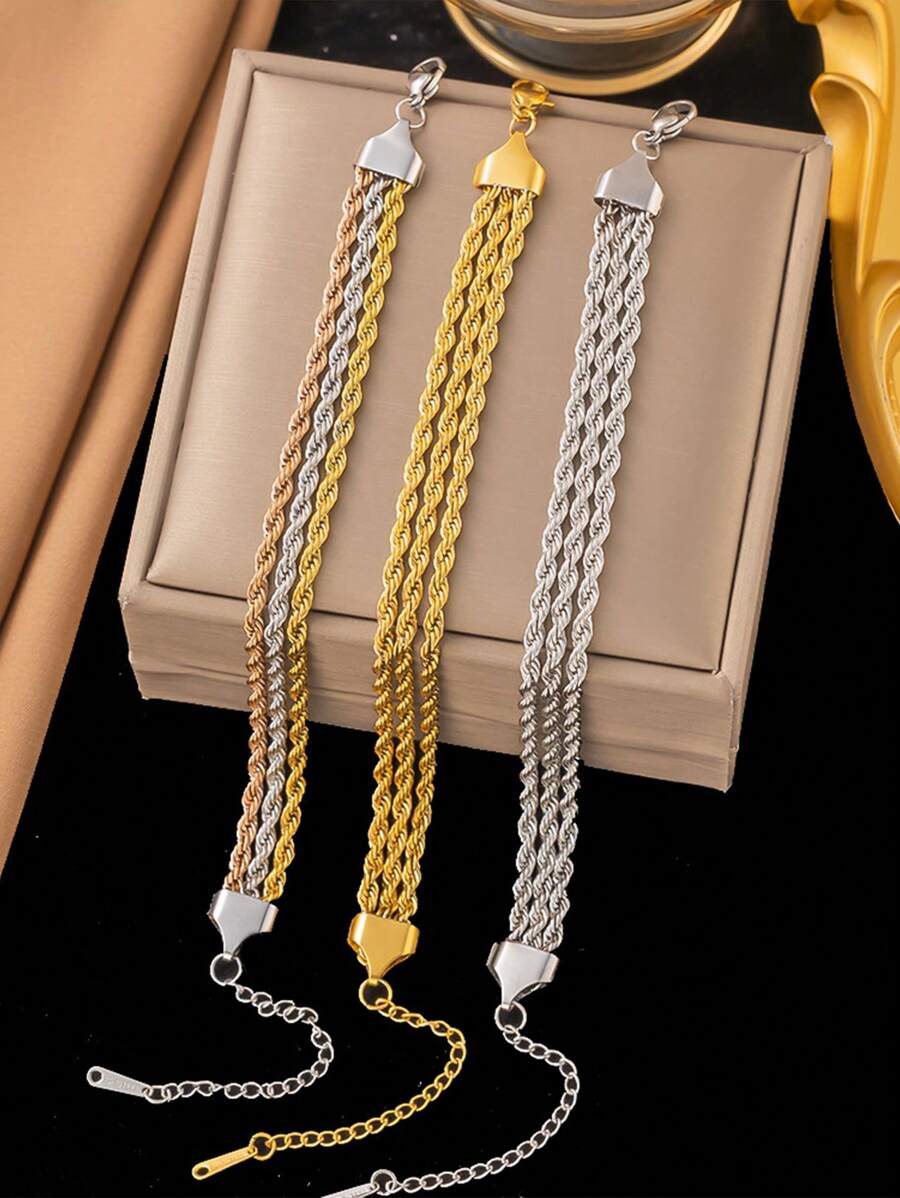 SHEIN سوار ستانلس ستيل عصري