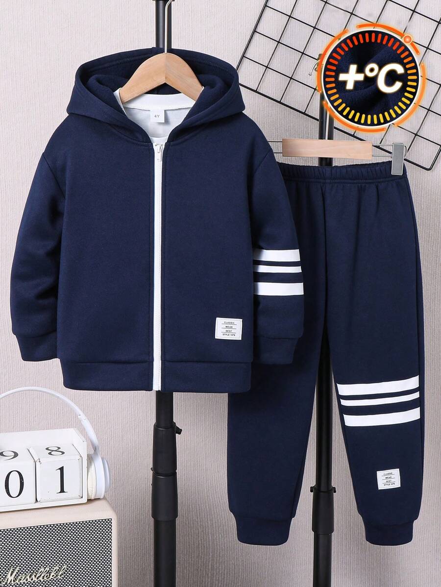 SHEIN طقم أولادي هوديي وبنطال بسحاب