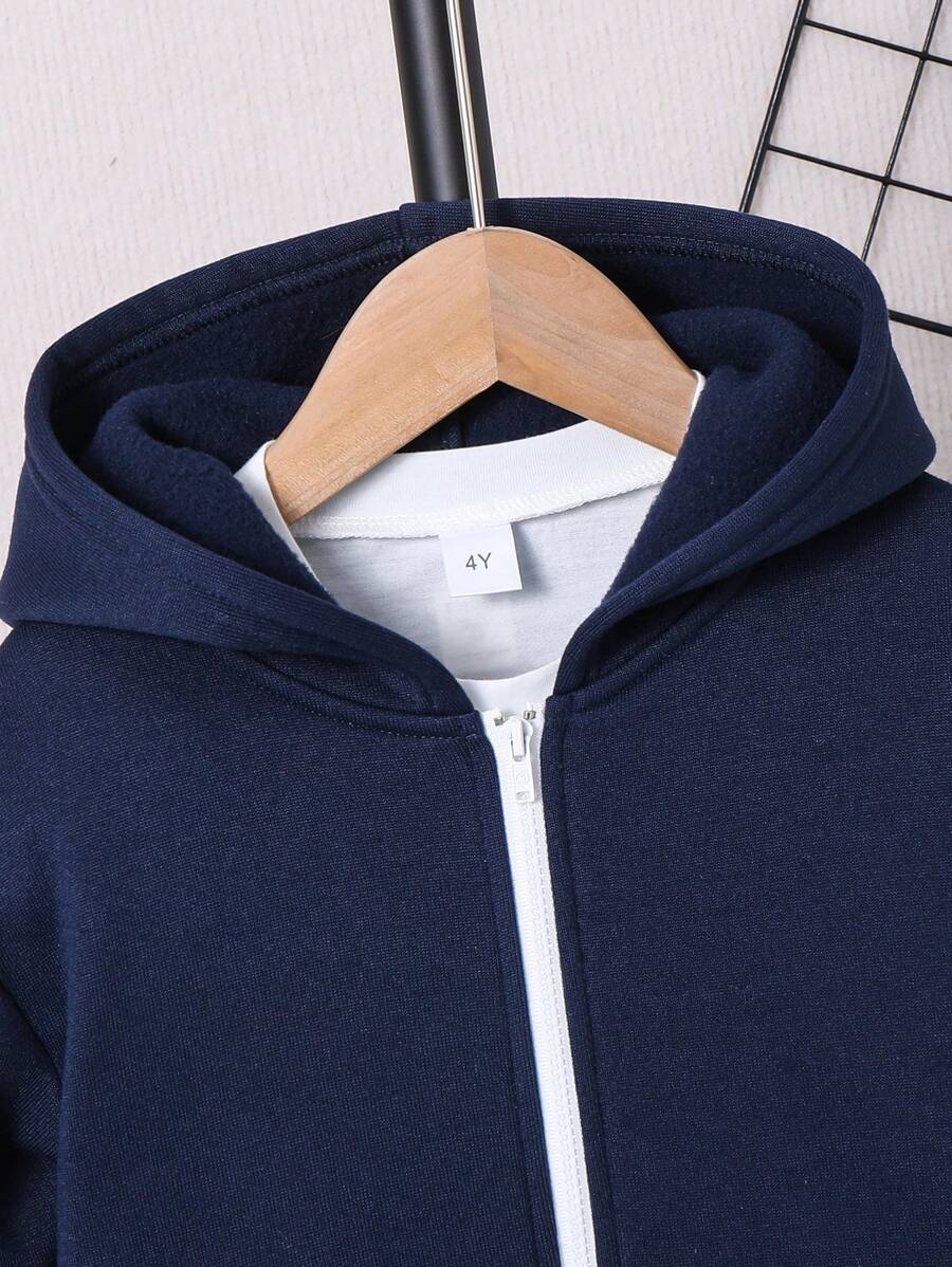 SHEIN طقم أولادي هوديي وبنطال بسحاب