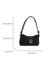 SHEIN حقيبة كتف سوداء كاجوال صلبة اللون