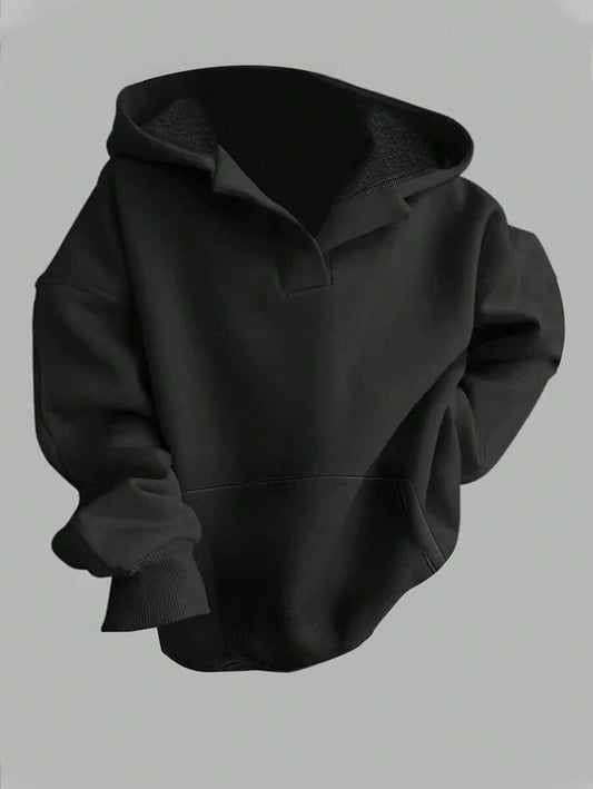 SHEIN EZwear بلوفر نسائي اسود كاجوال