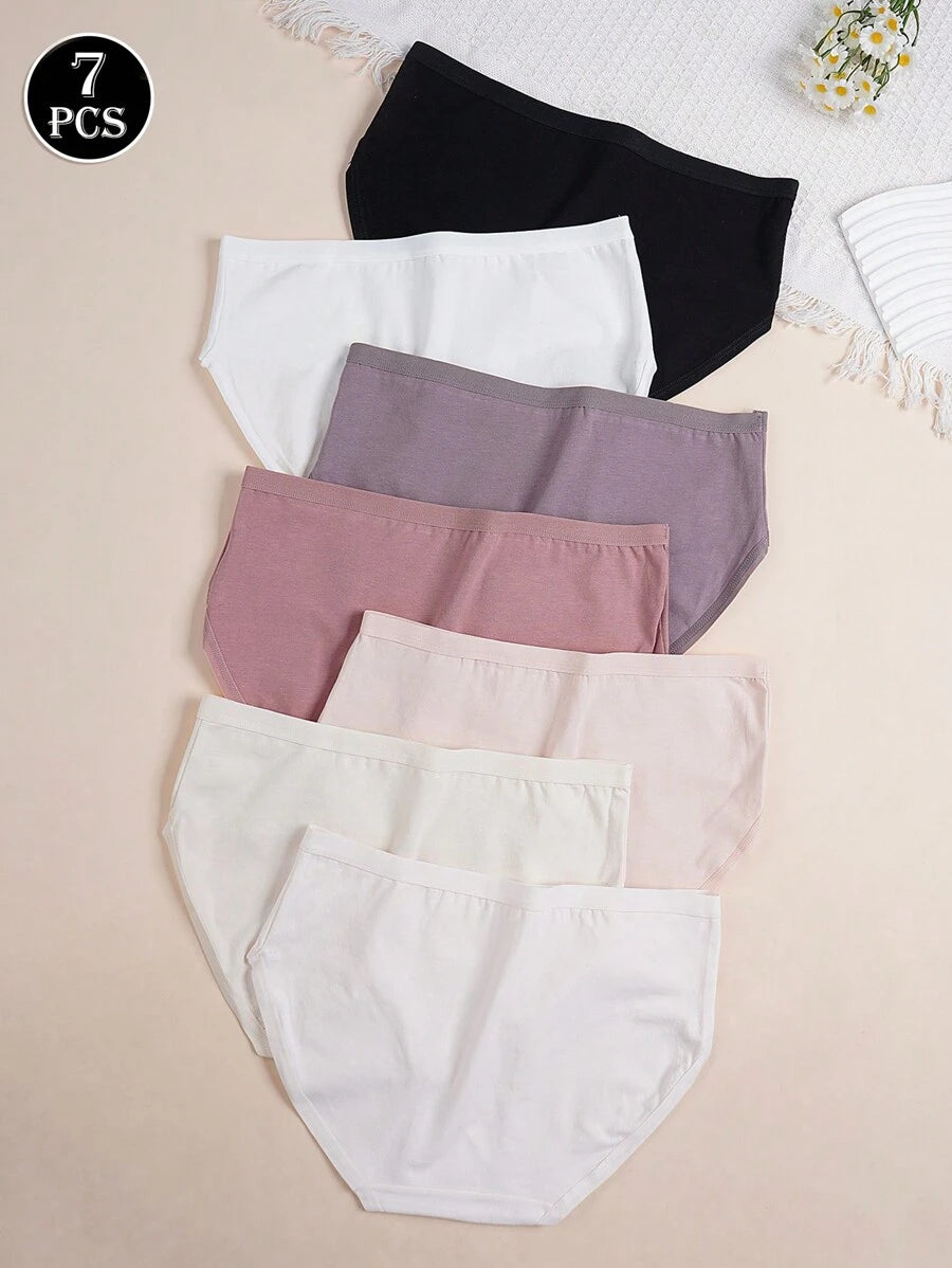 SHEIN طقم 7 سراويل داخلية نسائية مريحة بفيونكة