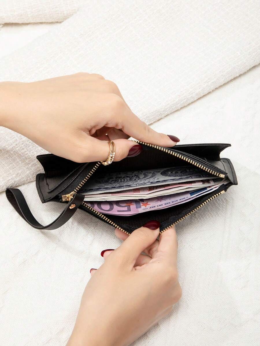 SHEIN محفظة طويلة رفيعة سوداء