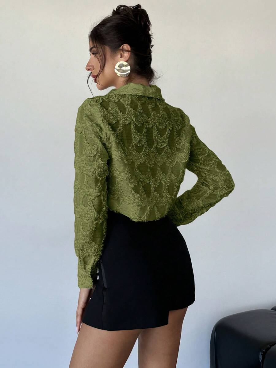 SHEIN Firerie قميص نسائي أنيق دانتيل