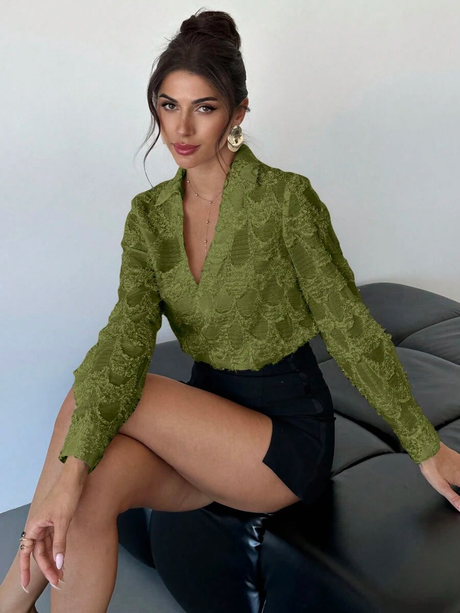 SHEIN Firerie قميص نسائي أنيق دانتيل