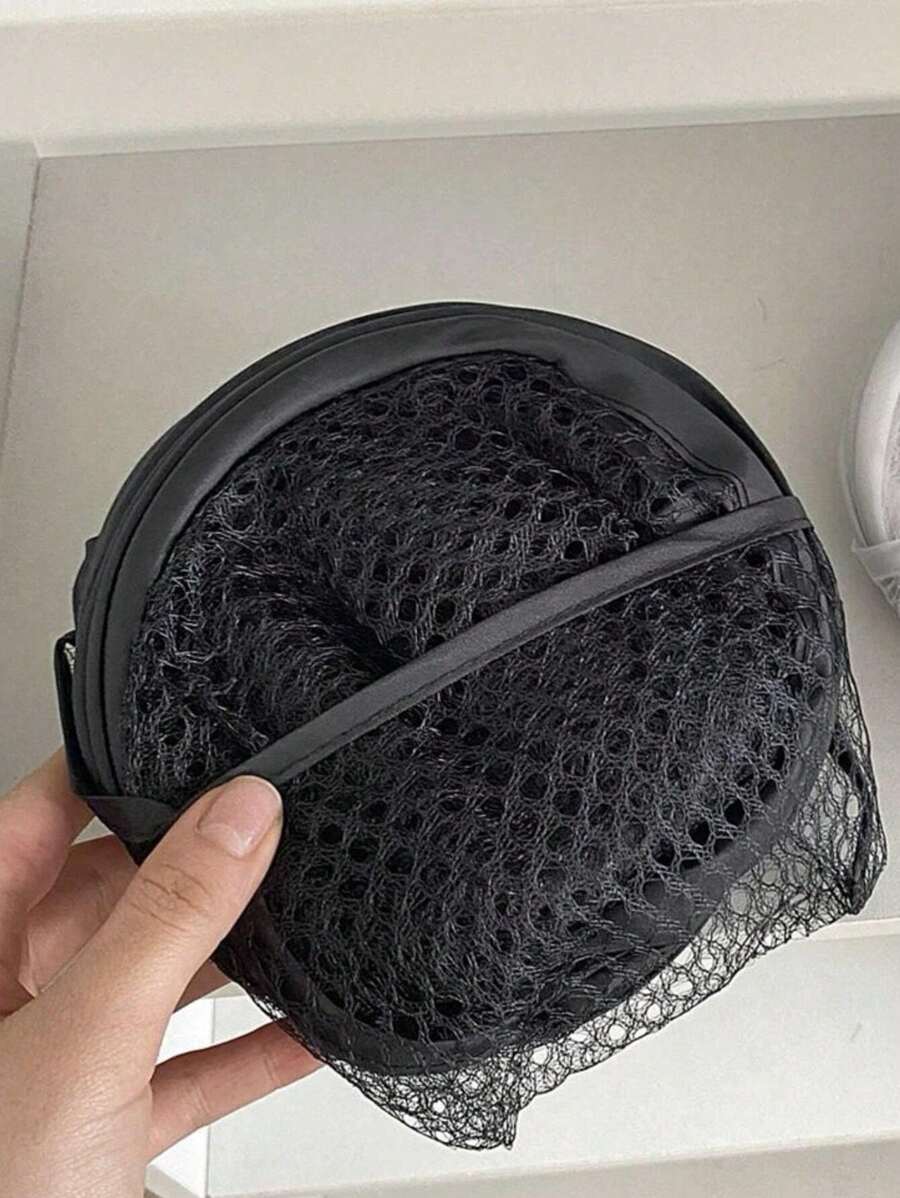 SHEIN سلة غسيل قابلة للطي سوداء بسعة كبيرة ومقابض