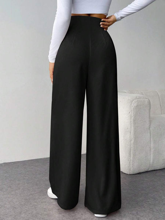 SHEIN Firerie بنطال واسع الساق بخصر مرتفع