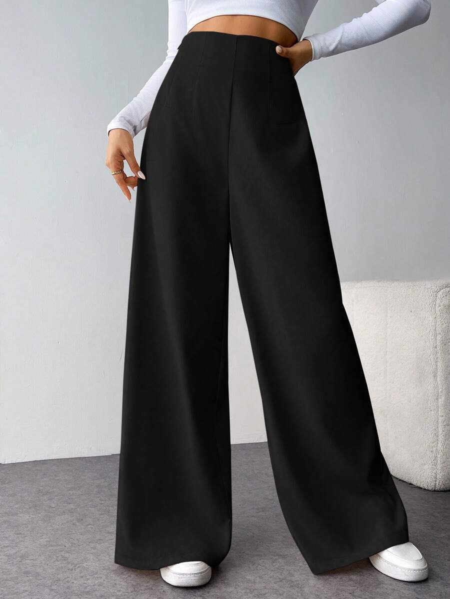 SHEIN Firerie | بنطال واسع الساق بخصر مرتفع