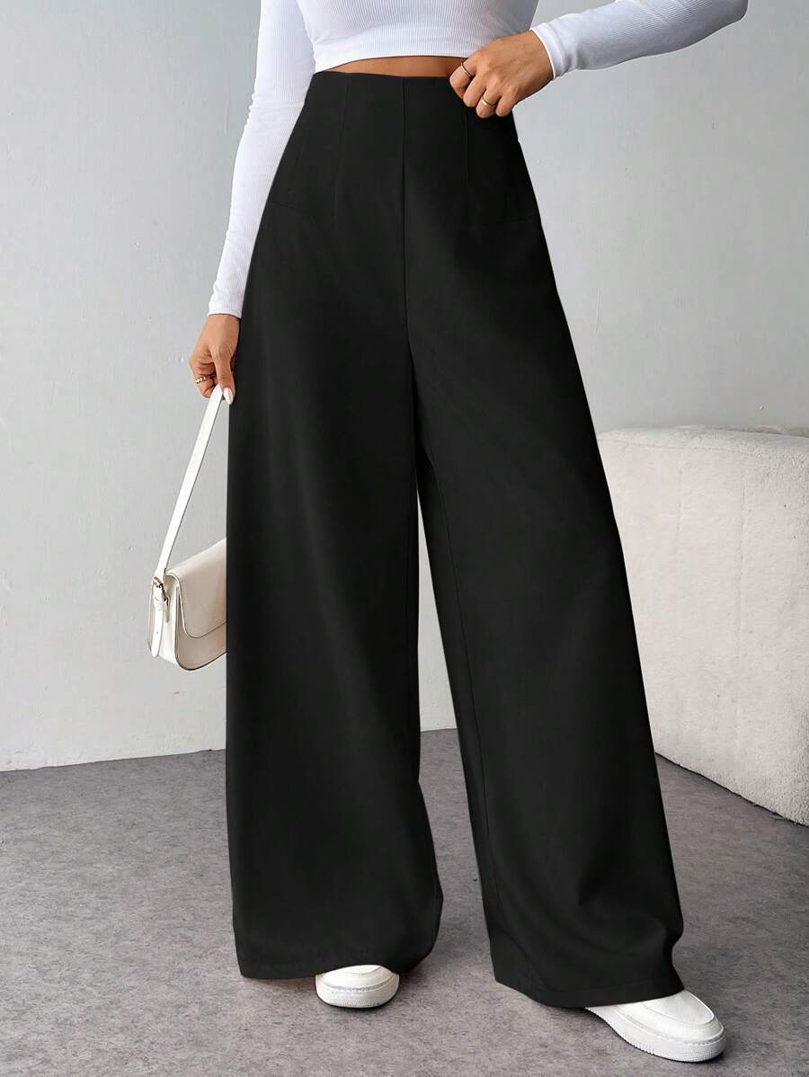 SHEIN Firerie | بنطال واسع الساق بخصر مرتفع