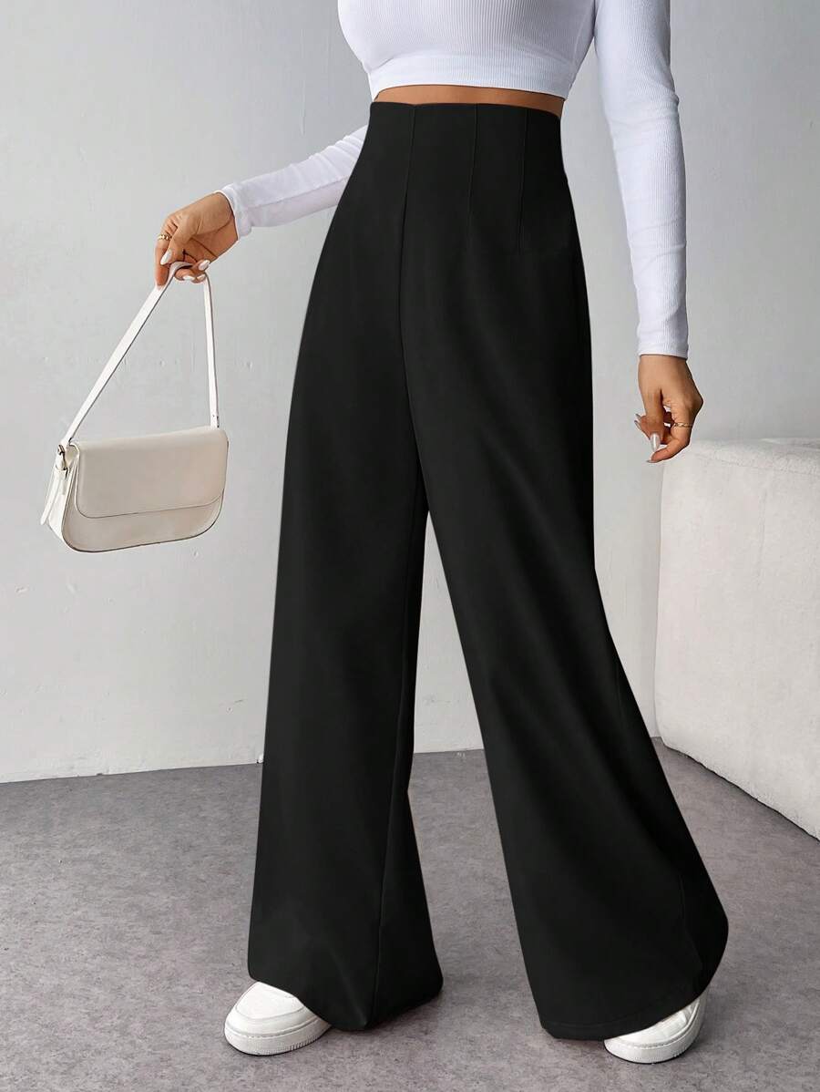 SHEIN Firerie | بنطال واسع الساق بخصر مرتفع