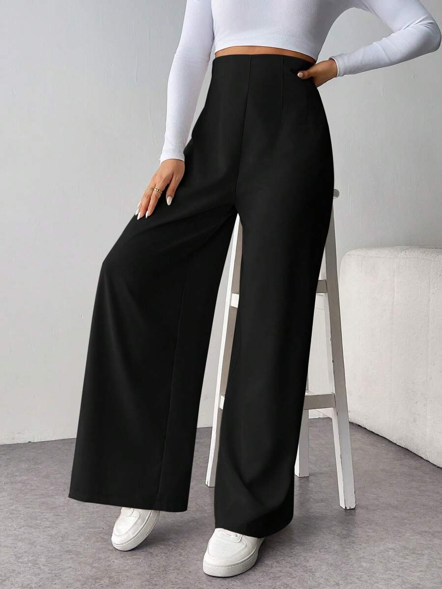 SHEIN Firerie | بنطال واسع الساق بخصر مرتفع