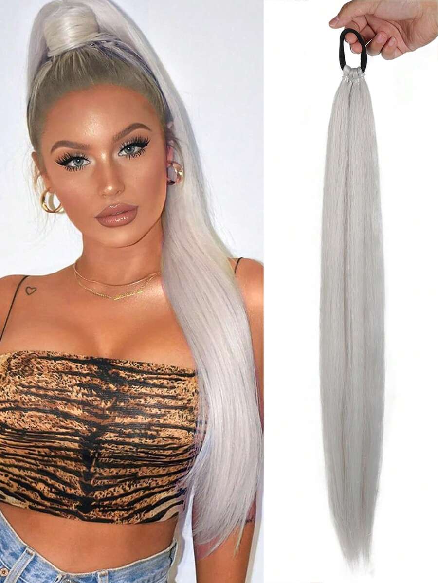 SHEIN شعر مستعار معقود طويل 28 بوصة