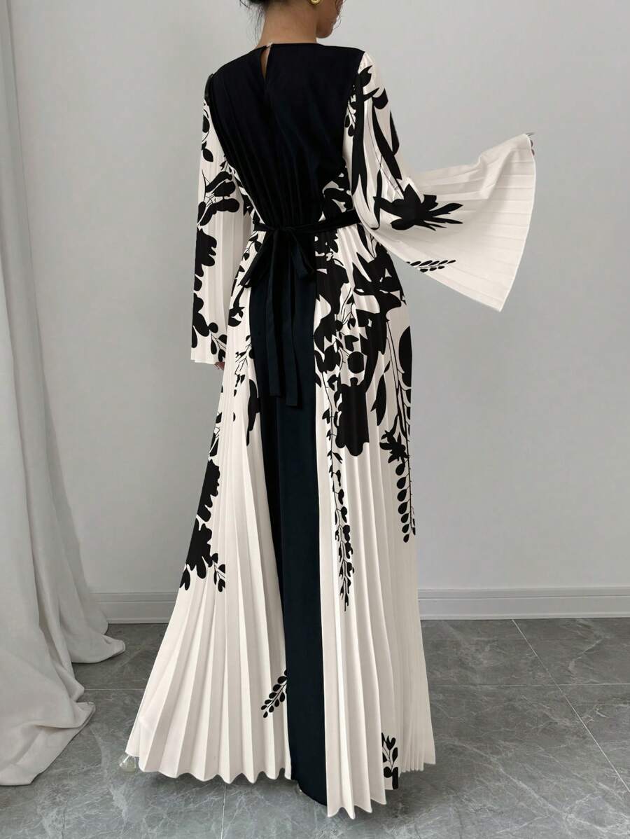 SHEIN Elenzga فستان ماكسي مزخرف بأزهار
