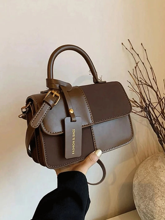 SHEIN حقيبة يد جلد الغزال كلاسيكية