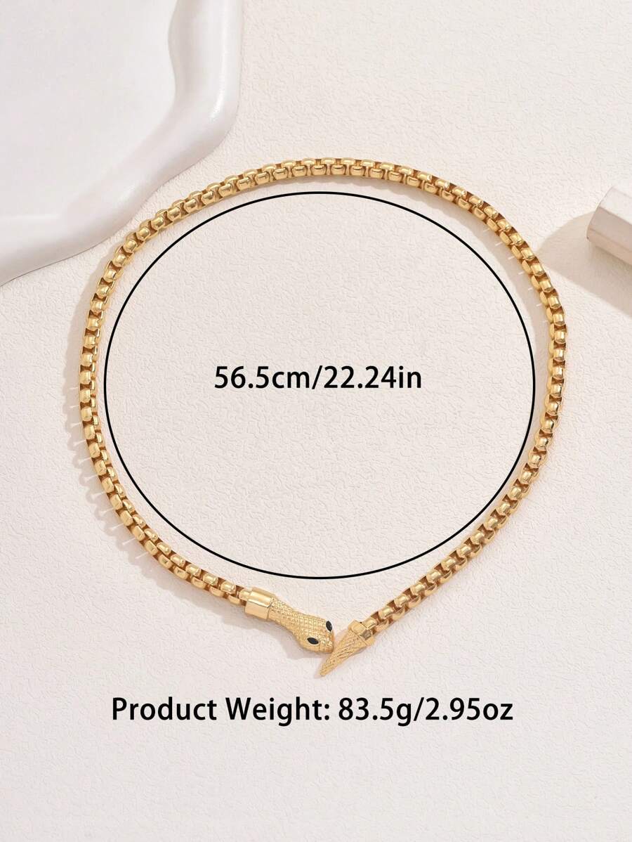 SHEIN قلادة  ثعبان ذهبية بتصميم مبالغ فيه وعتيق