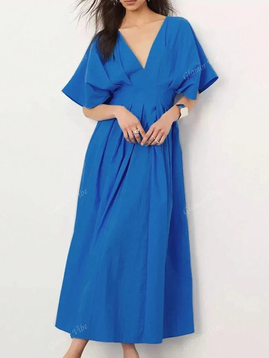 SHEIN فستان طويل وخفيف بلون أزرق ناعم