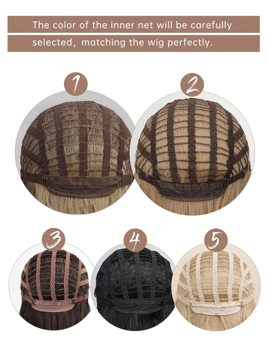 SHEIN باروكة شبه قصيرة مضفرة 14 بوصة بلون بني داكن