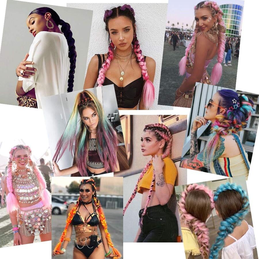 SHEIN إطالات شعر ضفيرة جامبو 24 بوصة من كانيكالون 100 جرام