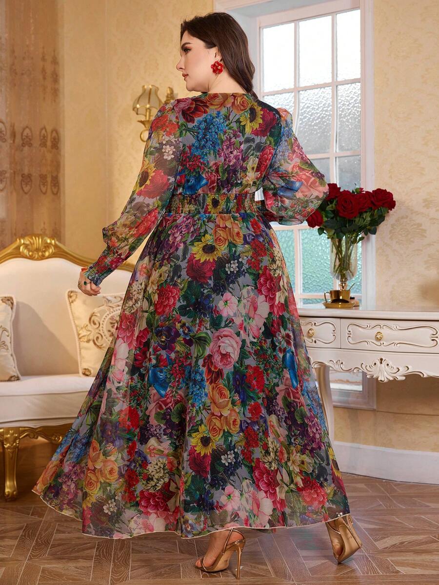 SHEIN Modelyn فستان فاخر مطرز بالدانتيل وياقة