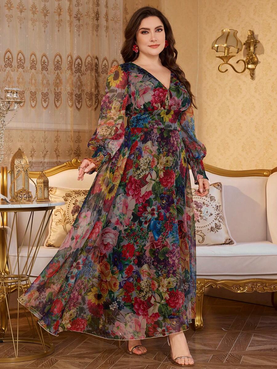 SHEIN Modelyn فستان فاخر مطرز بالدانتيل وياقة