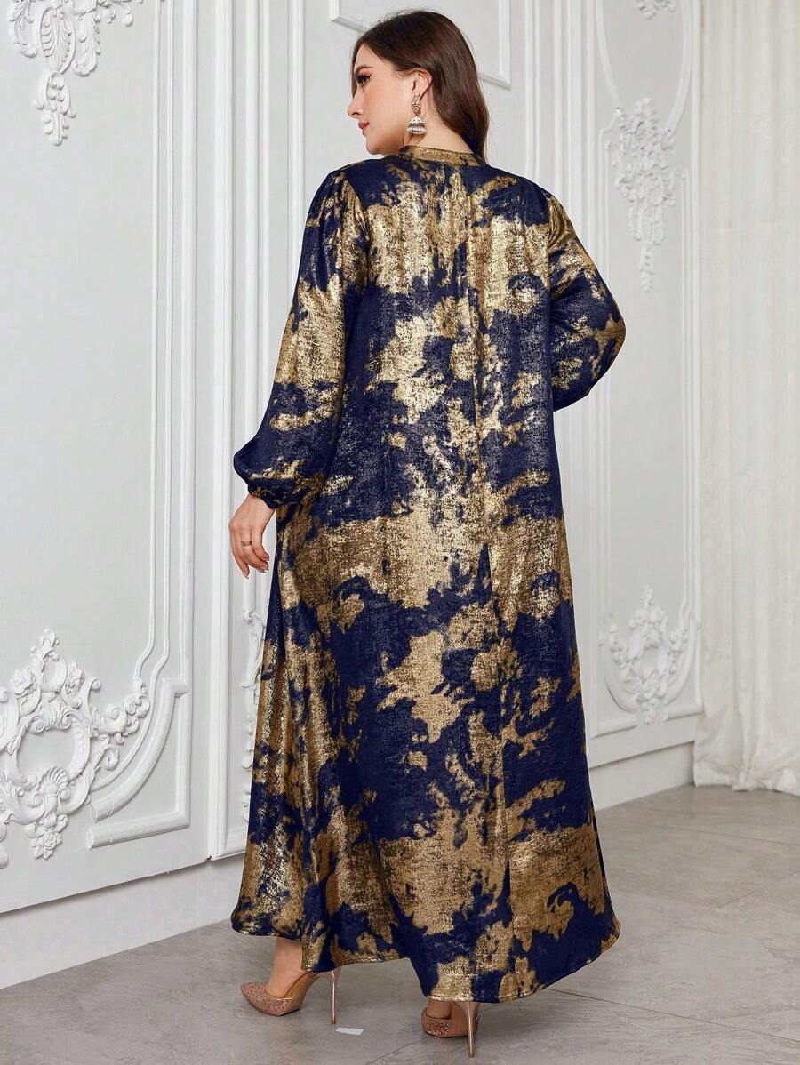 SHEIN Najma CURVE فستان ماكسي محتشم بطبعة فاخرة
