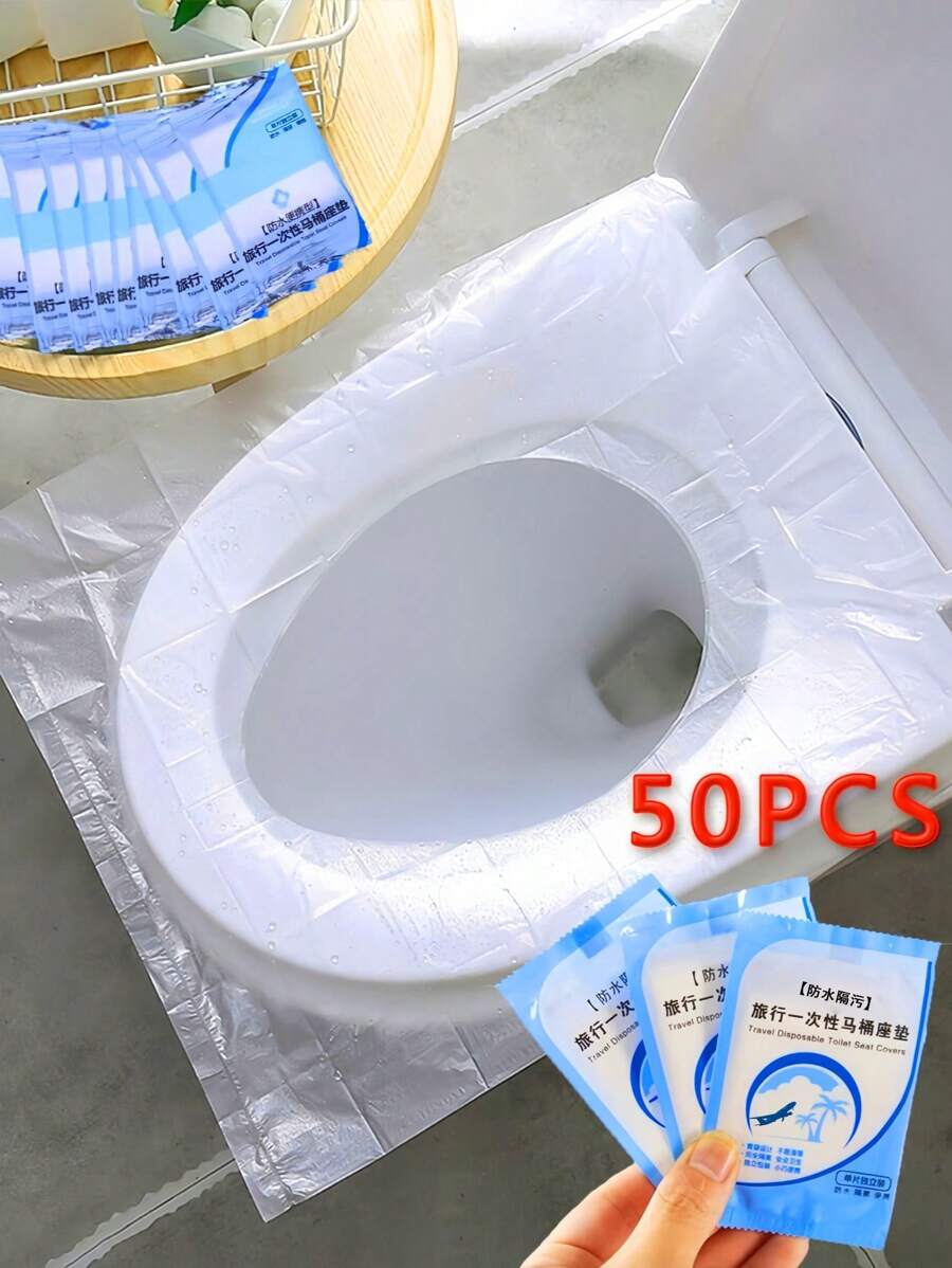 SHEIN غطاء مرحاض 50 قطعة مقاوم للماء وصحي
