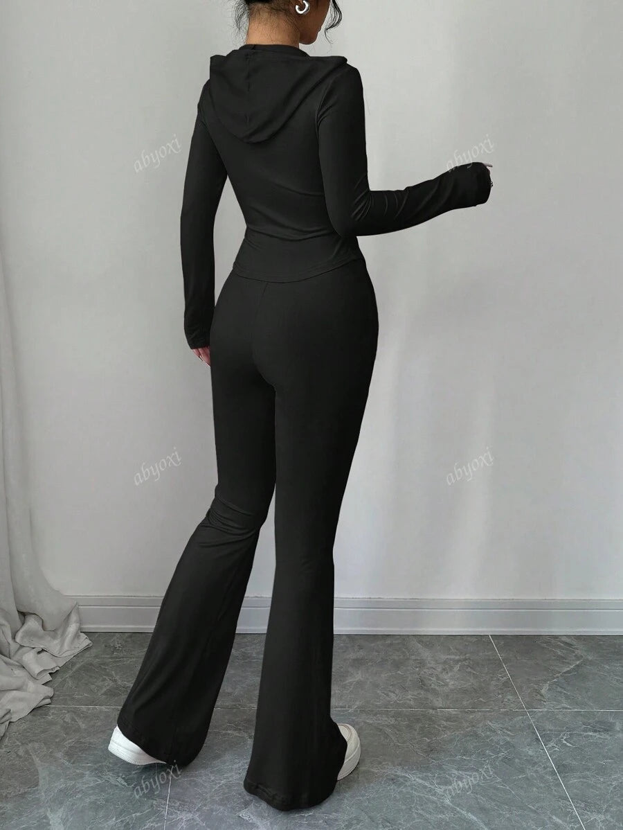 SHEIN abyoxi طقم رياضي اسود قطعتين
