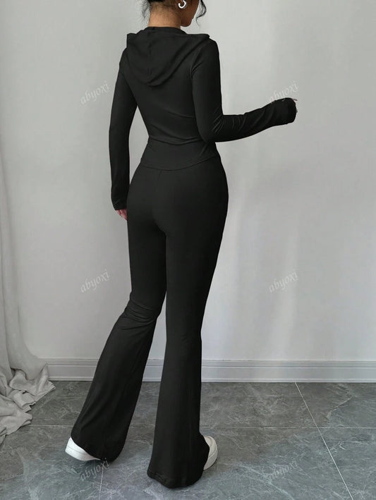 SHEIN abyoxi طقم رياضي اسود قطعتين
