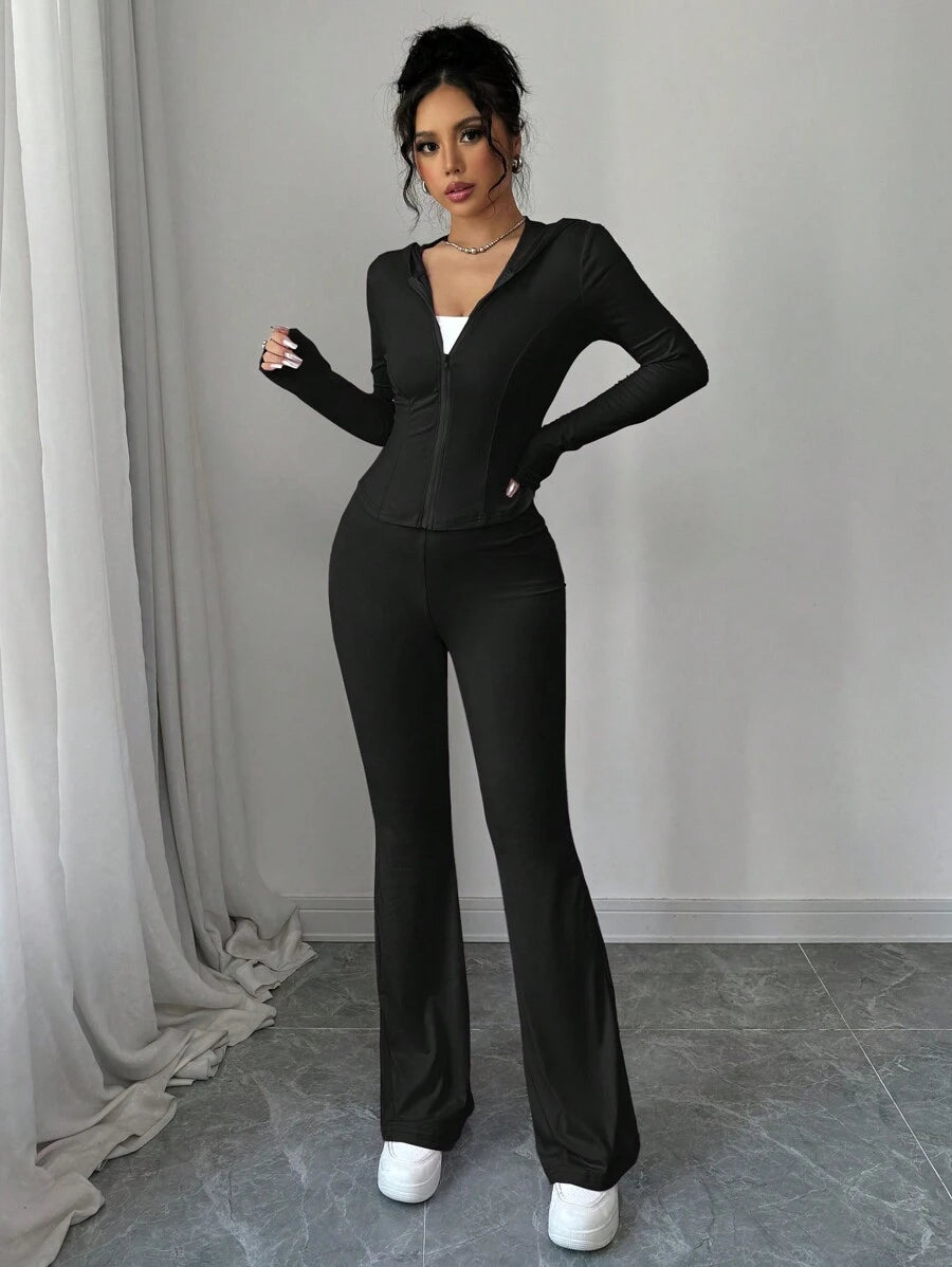 SHEIN abyoxi طقم رياضي اسود قطعتين