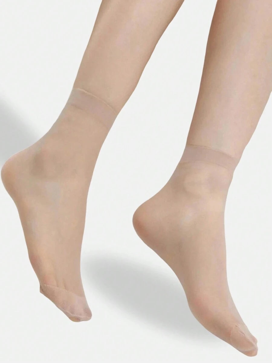 SHEIN جوارب نسائية متوسطة الطول بألوان موحدة